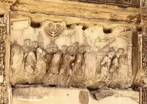 depiction of the menorah on the Arch of Titus, taken by the Romans from Jerusalem